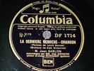 JEAN SABLON & DJANGO REINHARDT - La dernière bergère - 78 tours Columbia