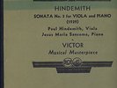 200. Hindemith: Sonata 3 for Viola - Paul Hindemith & Jesus Sanroma - Vic. M-572