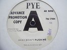 ALAN BOWN SET Baby Don't Push Me PYE 1966 RARE UK MOD/BEAT PROMO