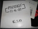 PARKHOF 11-4-81 v/a LP * rare Dutch Punk LP with booklet