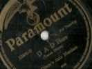 Dixon's Jazz Maniacs, Tiger Rag, D.A.D. Blues, Paramount 12405 78 rpm