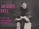 45T EP autographe JACQUES BREL le plat pays/ casse pompon / les biches