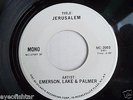 EMERSON LAKE & PALMER MINT Jerusalem TEST PRESSING WLP PROMO COPY 45 Orig Sleeve