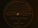 Sousa's Band (one-sided 78 rpm) THE GATE CITY MARCH   Victor Monarch 3237 G+