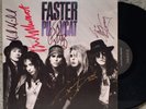 FASTER PUSSYCAT s / t ORIG 1987 Elektra LP SIGNED BY BAND Glam Metal