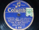 FASCIST 78 rpm RECORD Columbia PLACIDO DOMINGO (FATHER) Spain FALANGE Propaganda
