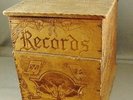 Very Rare c1915 LITTLE WONDER WOOD RECORD BOX + 15 ONE SIDED RECORDS NR