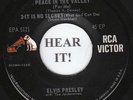 Elvis Presley EP (RCA 5121) Peace in the Valley/I Believe            Strong VG++