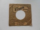 Rare CROWN 45 RPM Record Company Sleeve   Blues  R&B 1950's