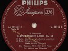CLARA HASKIL SIGNED SIGNATURE AUTOGRAPH ON RECORD LABEL PHILIPS 10