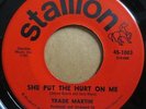 * TRADE MARTIN She Put the Hurt On Me RARE NORTHERN SOUL Orig Stallion 45 Hear