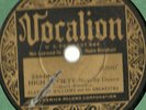 Clarence Williams Orch, High Society, I Like to Go Back Vocalion 25010 78 rpm E-