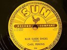 Carl Perkins Sun 234 78 rpm Record, Blue Suede Shoes, 1950's Classic Rockabilly