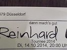 2 Konzertkarten / Reinhard Mey in Düsseldorf / 14.10.2014 / PK 1