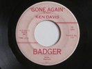 KEN DAVIS Gone Again Badger Wisconsin Rockabilly 45 HEAR