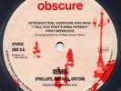 IRMA AN OPERA BY TOM PHILLIPS  GAVIN BRYARS  FRED ORTON  BRIAN ENO OBSCURE 9 1