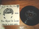 THE BEATLES ALL YOU NEED IS LOVE 7' VINYL RECORD SPD 431 99P START