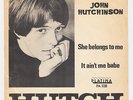 JOHN HUTCHINSON She Belongs To Me RARE Sweden 45 DAVID BOWIE garage folk PSYCH