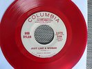RARE 45 rpm BOB DYLAN on COLUMBIA WHITE LABEL PROMO RED VINYL 1966 JUST LIKE A..