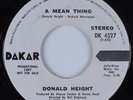 Crossover Soul 45 DONALD HEIGHT A Mean Thing DAKAR HEAR
