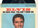 ELVIS PRESLEY - BIG BOSS MAN 7 inch  originale  raro  only italy cover  M-