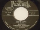 REVERAND CLEOPHUS ROBINSON God's Love/Shout Shout 45 Peacock black gospel