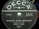 78 rpm - Patsy Cline - walkin' after midnight / a poor man's roses - Decca 30221