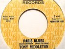 rare soul 45 TONY MIDDLETON 'Paris Blues/Out of this World' orig. promo on MALA