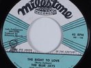 Doo Wop/Rocker 45 BLUE JAYS The Right to Love MILESTONE HEAR
