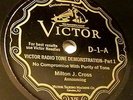 Victor D-1 Demonstration Record-Milton Cross w/Shilkret Orch. & The Revelers E+