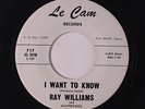 rare R&B Doo Wop 45 RAY WILLIAMS i want to know LE CAM Hear