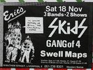 SKIDS - RARE FULLY AUTOGRAPHED ERIC'S FLYER 1978  PUNK  NEW WAVE  THE CLASH SLF