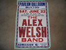 VINTAGE ORIGINAL 1960S JAZZ POSTER THE ALEX WELSH  BAND