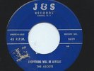THE ASCOTS 45RPM '57 J&S EVERYTHING WILL BE ALRIGHT BLACK DOO WOP BALLAD G++