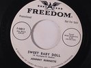 JOHNNY BURNETTE: Sweet Baby Doll / I'll Never Love Again 45 (dj) rare Rockabill