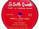 BEBO VALDES AFRO cuba 78 RPM HAITI press La Belle Creole 10
