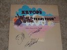 zz top autographed record album,world wide texas tour, promo