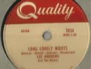 78 Rpm Record Lee Andrews and The Hearts Long Lonely Nights / The Clock DOO WOP