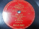 Bass M. PLANÇON OPERA 78 RPM GRAMOPHONE G&T FAUST Sérénade (Gounod)