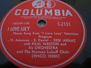 Desi Arnaz 78 RPM Columbia Rcord  I Love Lucy  Lucille Ball Show TV Theme