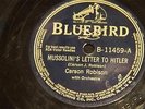 CARSON ROBISON Mussolini's Letter To Hitler BLUEBIRD 11459 - 78 RPM
