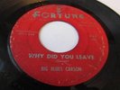 BIG BLUES CARSON RARE DETROIT BLUES  R&B FORTUNE RECORDS 860 WHY DID YOU LEAVE
