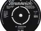 THE WHO - MY GENERATION - ORIGINAL 1965 UK VINYL SINGLE ON BRUNSWICK - NICE EX+