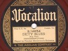 Vocalion 14654 Fletcher Henderson Orch DICTY BLUES  78 rpm 1923 E+/E 1st HAWKINS