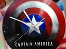 CAPTAIN AMERICA Clock design. Painted records vinyls. Handmade stencil work