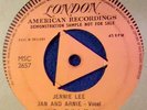 Jan and Arnie 'Jennie Lee' London 45RPM Tri-Centre Demo Copy (Jan and Dean)