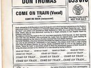 DJM DJS 670 Don Thomas Come On Train DEMO P/S VG/UNP