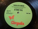 Jethro tull LP Thick as a brick UK Chrysalis press White i labels & TOP COVER
