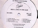 SOPHIE Steve Allen Broadway musical Demo LP cut song