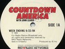 Countdown America with JOHN LEADER (Airdate: 09/22/1984) (4 LPs w/Cue Sheets)
